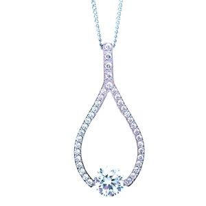 Nwt B Tiff New York necklace 1ct Larme solitaire surgical stainless steel